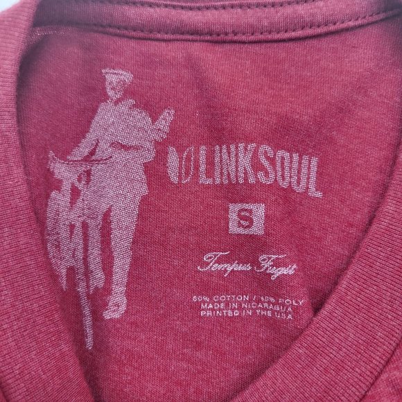 LINKSOUL Men's SZ Small Make Par Not War Graphic T Shirt Red Golf - Picture 5 of 6